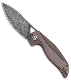 CIVIVI Isham Anthropos Flipper Black Stonewashed Copper (3.25" Black Damascus) 