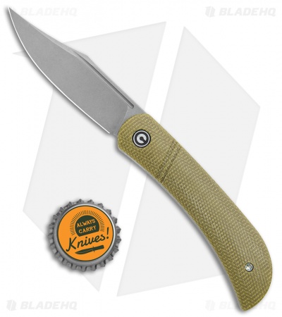 CIVIVI Appalachian Drifter Slip Joint Knife Olive Micarta (2.9"SW) C2015B