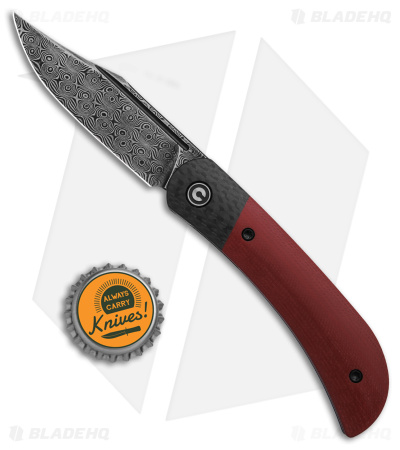 CIVIVI Appalachian Drifter 2 Liner Lock Knife Burgundy G-10 (3" Damascus)