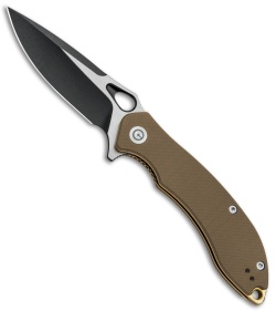 CIVIVI Aquila Flipper Liner Lock Knife Tan G-10 (3.4" Black) C805C