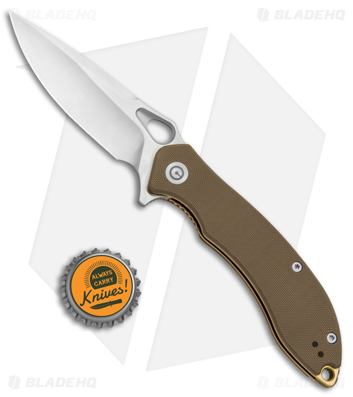 CIVIVI Aquila Flipper Liner Lock Knife Tan G-10 (3.4" Satin) C805D