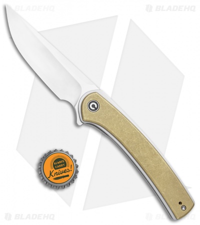 CIVIVI Asticus Liner Lock Knife Stonewashed Brass (3.8" Satin) C2002E