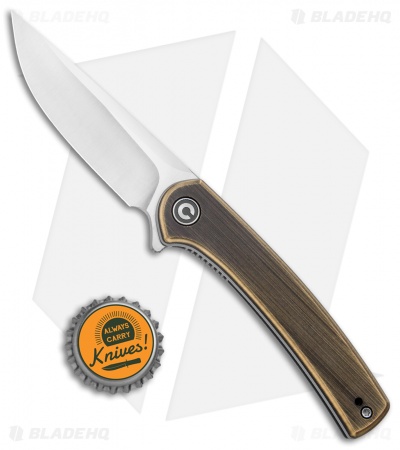 CIVIVI Mini Asticus Liner Lock Knife Black Rubbed Brass (3.25" Satin)