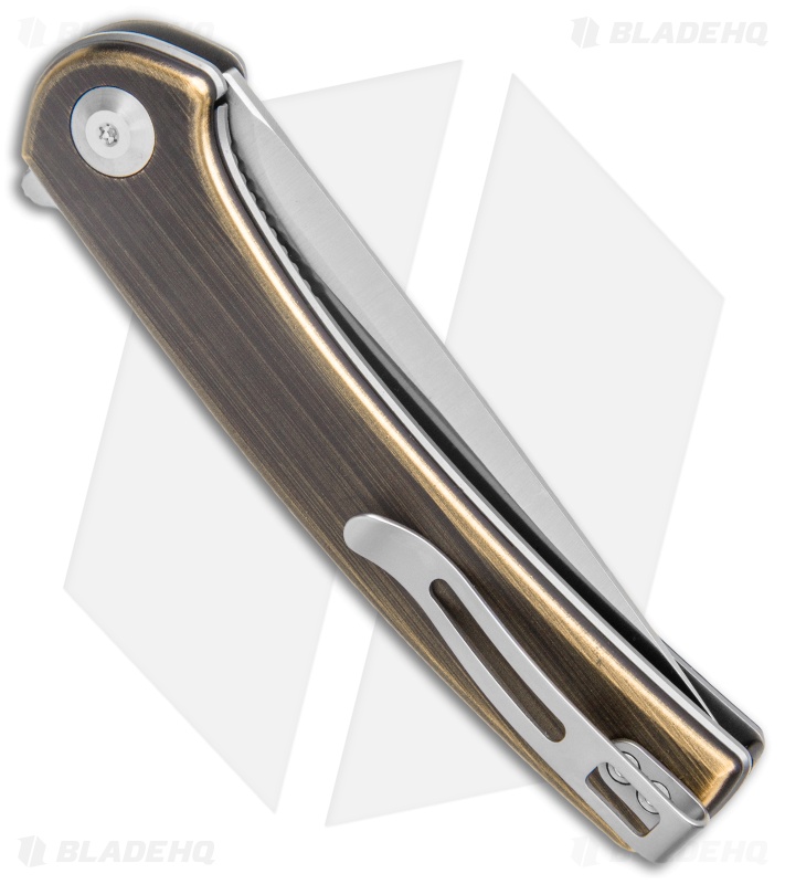 CIVIVI Mini Asticus Liner Lock Knife Black Rubbed Brass (3.25" Satin)