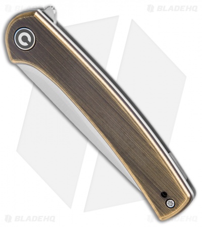 CIVIVI Mini Asticus Liner Lock Knife Black Rubbed Brass (3.25" Satin)