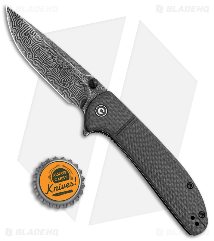 CIVIVI Badlands Vagabond Folding Knife Carbon Fiber (3.3" Damascus) C2019DS-1
