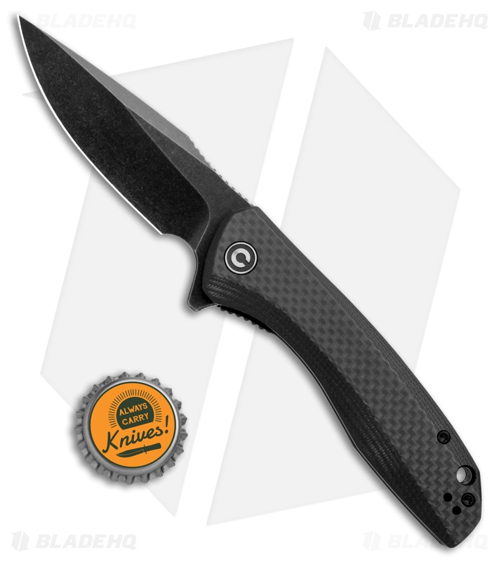 CIVIVI Baklash Flipper Liner Lock Knife G-10/CF (3.5" Black Stonewash) C801I