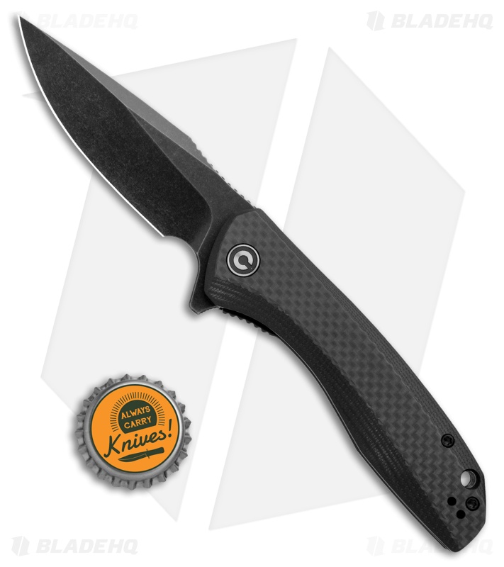 CIVIVI Baklash Flipper Liner Lock Knife Black G-10 (3.5" Black Stonewash) C801H