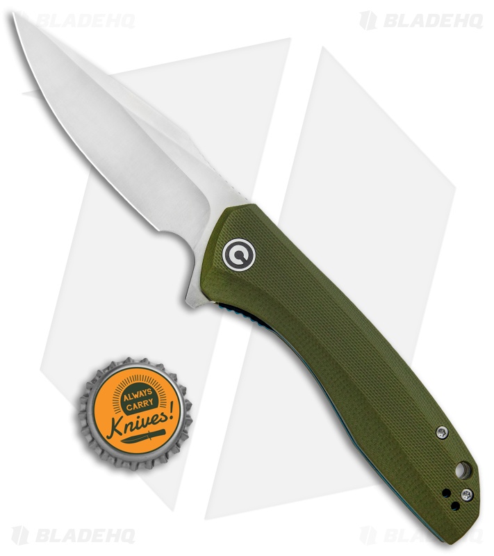 CIVIVI Baklash Flipper Liner Lock Knife OD Green G-10 (3.5" Satin) C801A