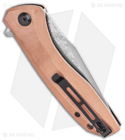 CIVIVI Baklash Flipper Liner Lock Knife Stonewashed Copper (3.5" Damascus) 