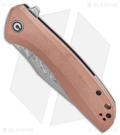 CIVIVI Baklash Flipper Liner Lock Knife Stonewashed Copper (3.5" Damascus) 