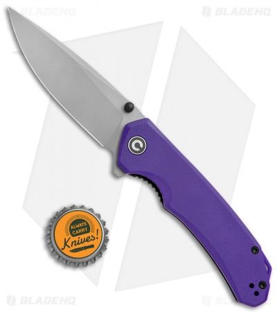 CIVIVI Brazen Drop Point Liner Lock Knife Purple G-10 (3.5" Stonewash) C2102A