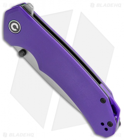 CIVIVI Brazen Drop Point Liner Lock Knife Purple G-10 (3.5" Stonewash) C2102A