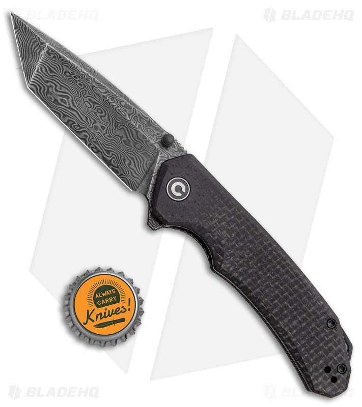 CIVIVI Brazen Tanto Liner Lock Knife Black Micarta (3.5" Damascus) C2023DS-1