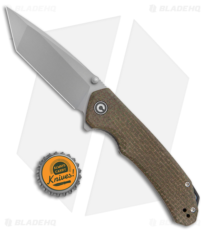 CIVIVI Brazen Tanto Liner Lock Knife Coarse Green Micarta (3.5" SW D2) C2023F