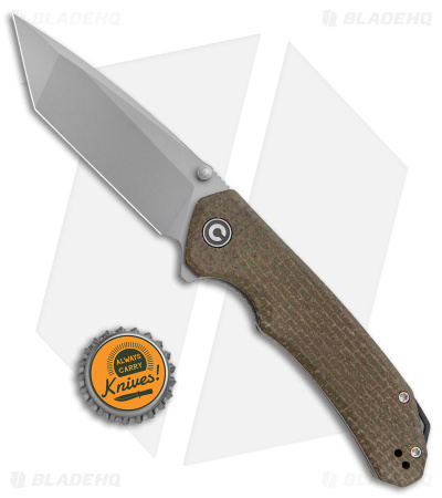 CIVIVI Brazen Tanto Liner Lock Knife Coarse Green Micarta (3.5" SW D2) C2023F