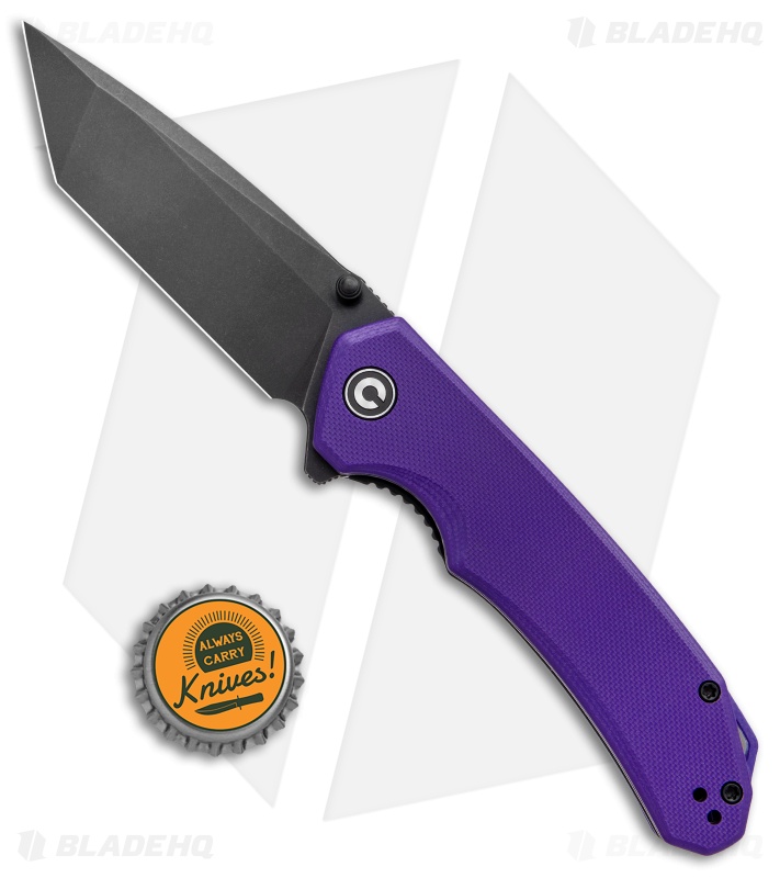 CIVIVI Brazen Tanto Liner Lock Knife Purple G-10 (3.5" Black D2) C2023D