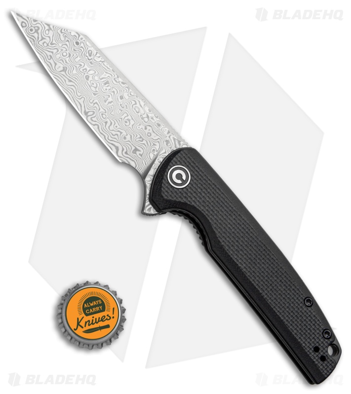CIVIVI Brigand Liner Lock Knife Black G-10 (3.5" Damascus) C909DS