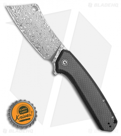 CIVIVI Mastodon  Liner Lock Black G-10 / CF  (3.8" Damascus) C2012DS-1