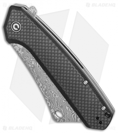 CIVIVI Mastodon  Liner Lock Black G-10 / CF  (3.8" Damascus) C2012DS-1