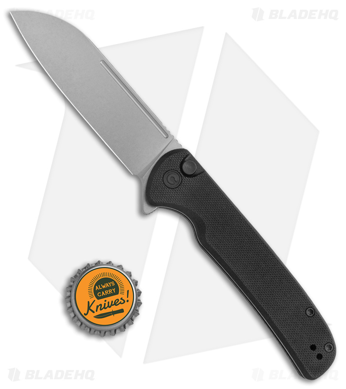 CIVIVI Chevalier Button Lock Flipper Knife Black G-10 (3.5" Satin) C20022-1
