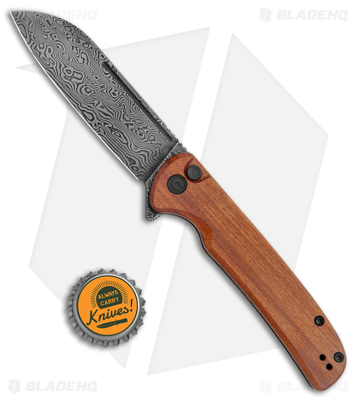 CIVIVI Chevalier Button Lock Knife | Wood + Damascus | Blade HQ