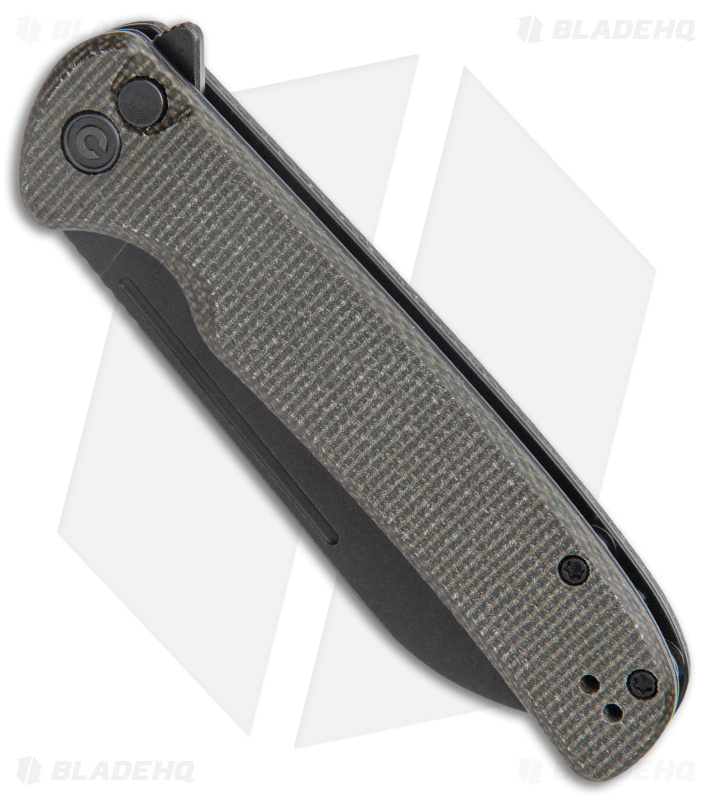 CIVIVI Chevalier Button Lock Knife Green Micarta (3.5" Black SW) C20022-2