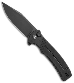 CIVIVI Cogent Button Lock Flipper Knife Black G-10 (3.5" Black) C20038D-1