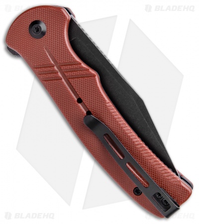 CIVIVI Cogent Button Lock Knife Burgundy G-10 (3.5" Black Serr) C20038E-2
