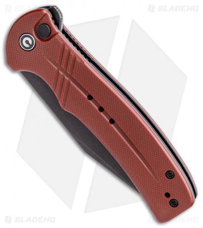 CIVIVI Cogent Button Lock Knife Burgundy G-10 (3.5" Black Serr) C20038E-2