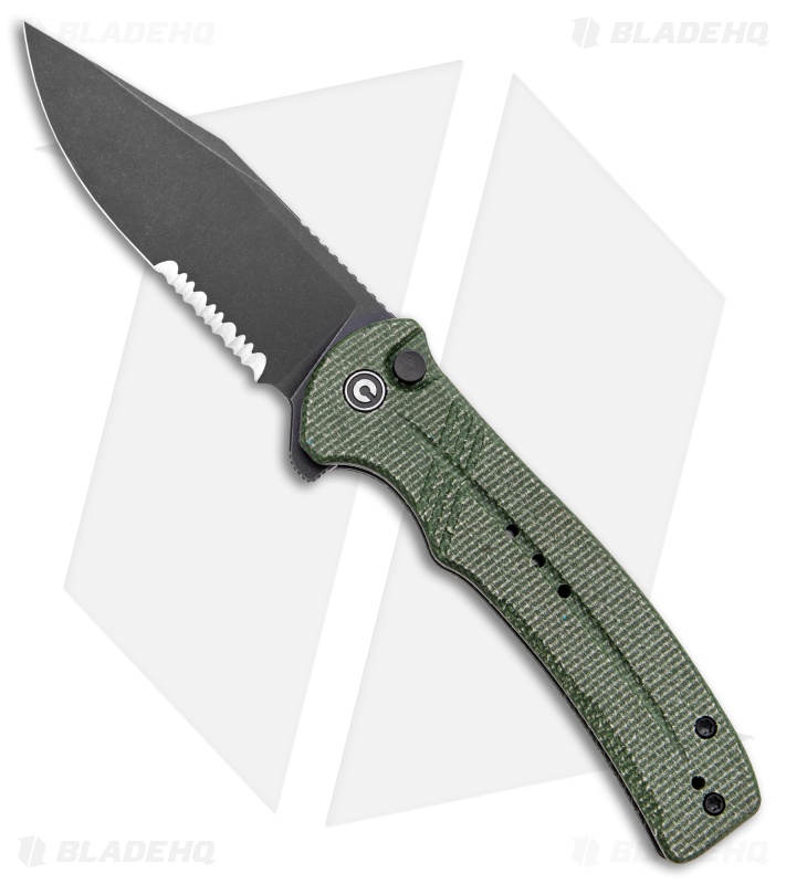 CIVIVI Cogent Button Lock Knife Green Micarta | Serr
