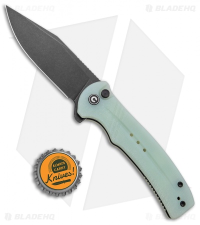 CIVIVI Cogent Button Lock Flipper Knife Natural Jade G-10 (3.5" Black) C20038D-3