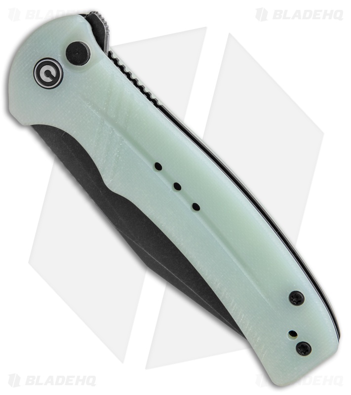 CIVIVI Cogent Button Lock Flipper Knife Natural Jade G-10 (3.5" Black) C20038D-3