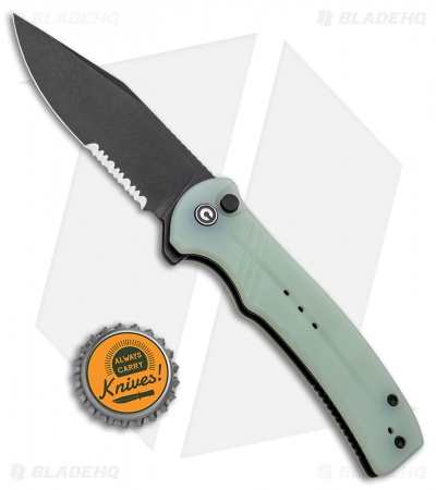 CIVIVI Cogent Button Lock Knife Natural Jade G-10 (3.5" Black Serr) C20038E-3