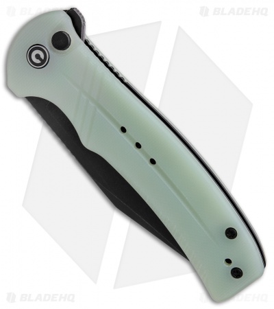 CIVIVI Cogent Button Lock Knife Natural Jade G-10 (3.5" Black Serr) C20038E-3