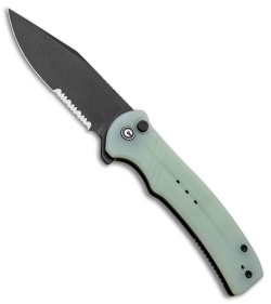 CIVIVI Cogent Button Lock Knife Natural Jade G-10 (3.5" Black Serr) C20038E-3