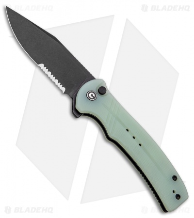 CIVIVI Cogent Button Lock Knife Natural Jade G-10 (3.5" Black Serr) C20038E-3