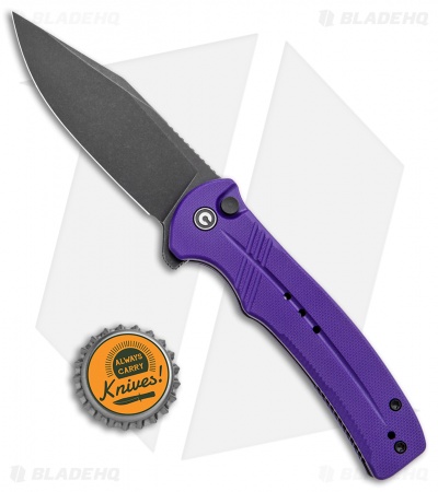 CIVIVI Cogent Button Lock Flipper Knife Purple G-10 (3.5" Black) C20038D-2