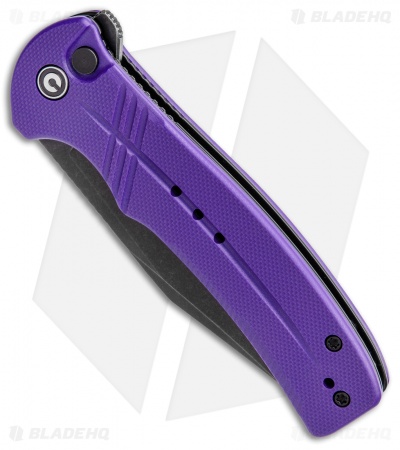 CIVIVI Cogent Button Lock Flipper Knife Purple G-10 (3.5" Black) C20038D-2