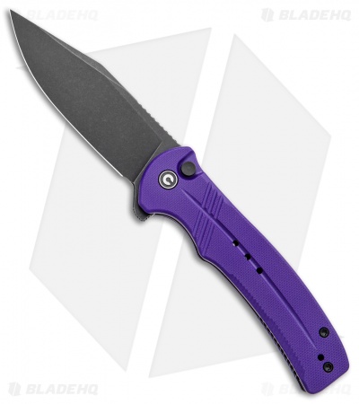 CIVIVI Cogent Button Lock Flipper Knife Purple G-10 (3.5" Black) C20038D-2