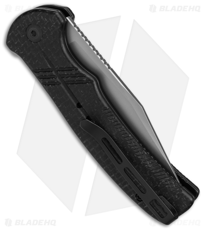 CIVIVI Cogent Button Lock Flipper Knife Coarse Black Micarta (3.5" BB) C20038D-7