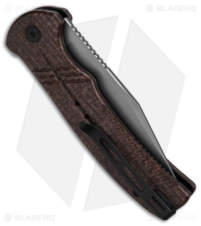 CIVIVI Cogent Button Lock Flipper Knife Coarse Brown Micarta (3.5" BB) C20038D-6