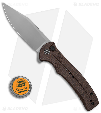 CIVIVI Cogent Button Lock Flipper Knife Coarse Brown Micarta (3.5" BB) C20038D-6