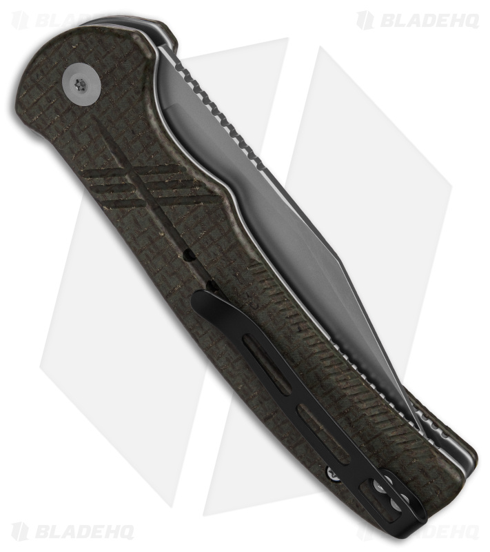 CIVIVI Cogent Button Lock Flipper Knife Coarse Green Micarta (3.5" BB) C20038D-5