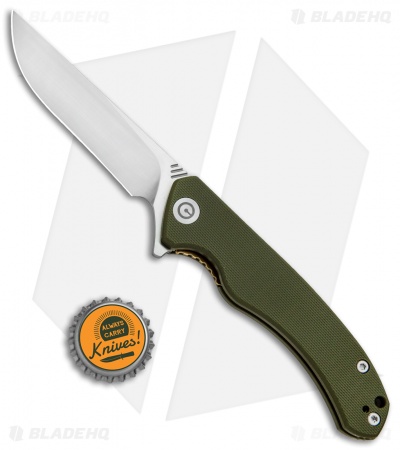 CIVIVI Courser Flipper Liner Lock Knife OD Green G-10 (3.4" Satin) C804A
