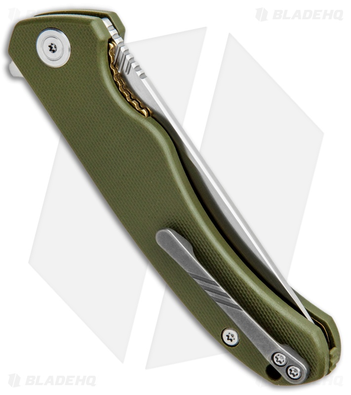 CIVIVI Courser Flipper Liner Lock Knife OD Green G-10 (3.4" Satin) C804A