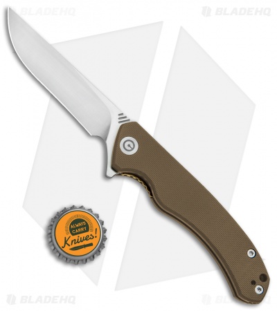 CIVIVI Courser Flipper Liner Lock Knife Tan G-10 (3.4" Satin) C804B