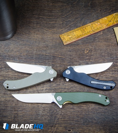 CIVIVI Courser Flipper Liner Lock Knife OD Green G-10 (3.4" Satin) C804A