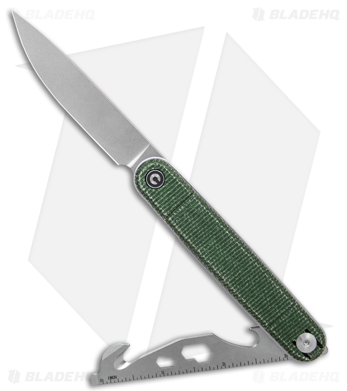 CIVIVI Crit Liner Lock Knife Multi-Tool Green Micarta (3.2" SW)