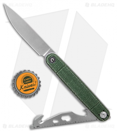 CIVIVI Crit Liner Lock Knife Multi-Tool Green Micarta (3.2" SW)